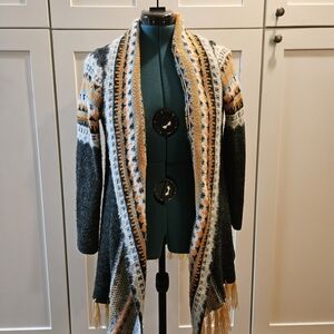 ADORA Black, White, and Orange Cardigan
